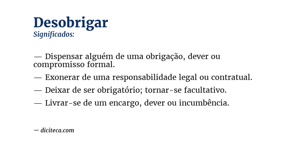 Significado de desobrigar