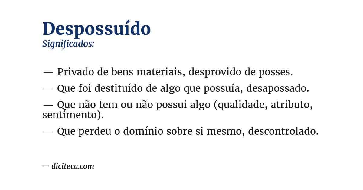 Significado de despossuído