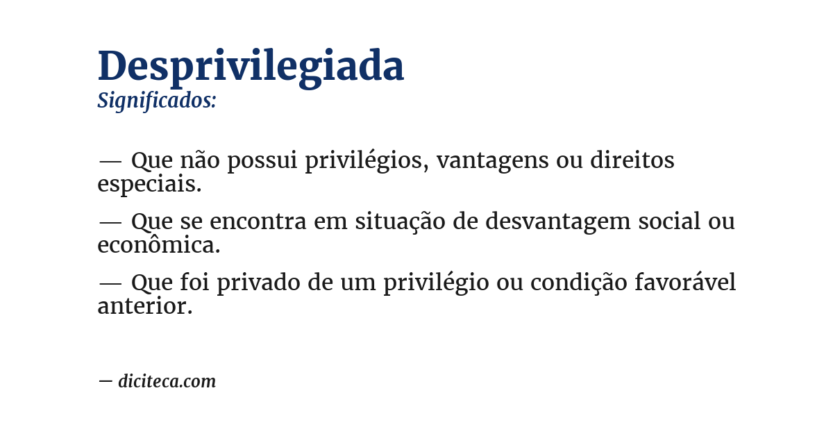Significado de desprivilegiada