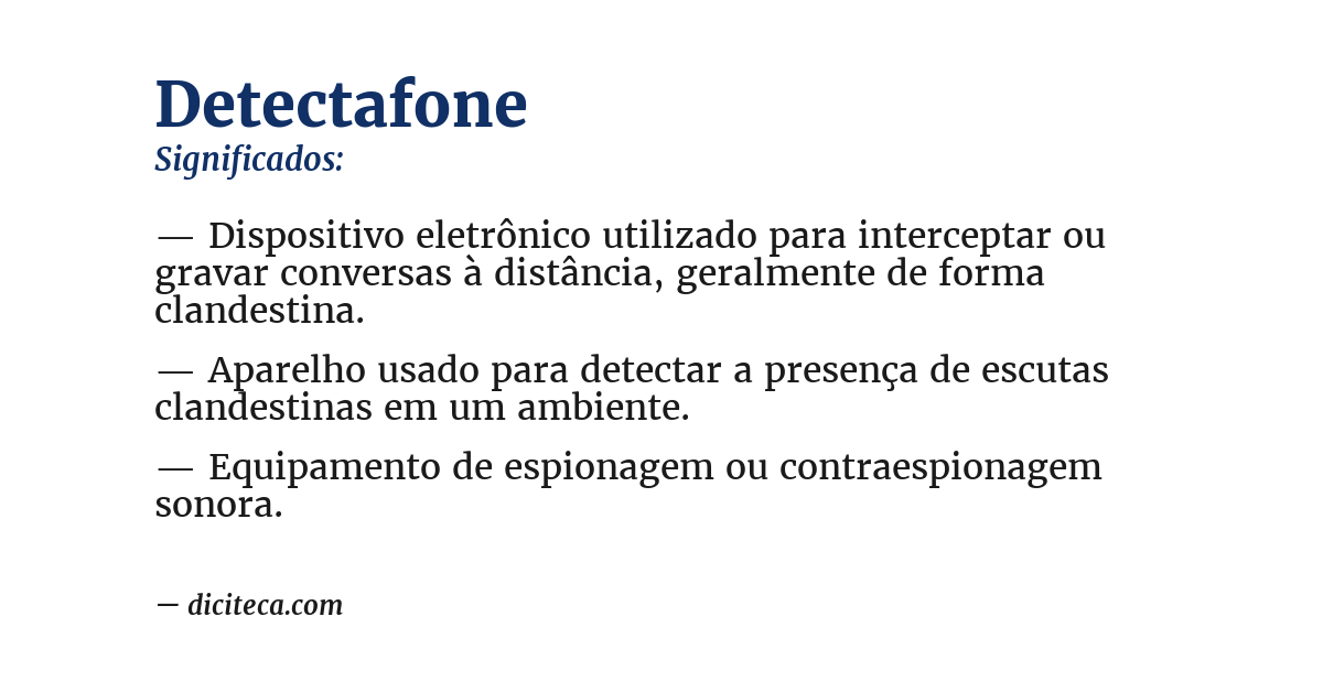 Significado de detectafone
