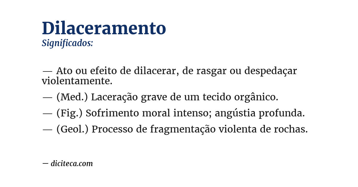 Significado de dilaceramento