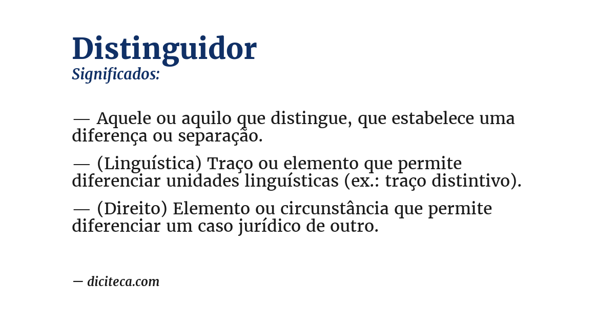 Significado de distinguidor