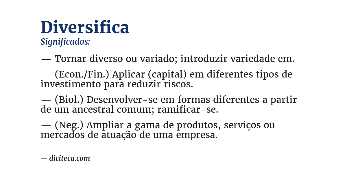 Significado de diversifica