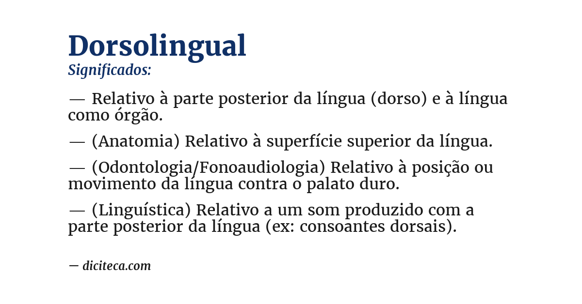 Significado de dorsolingual