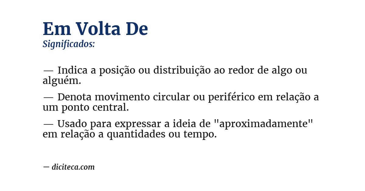 Significado de em volta de