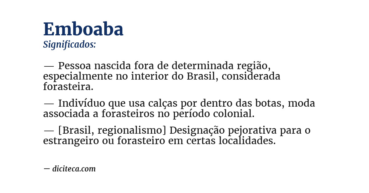Significado de emboaba