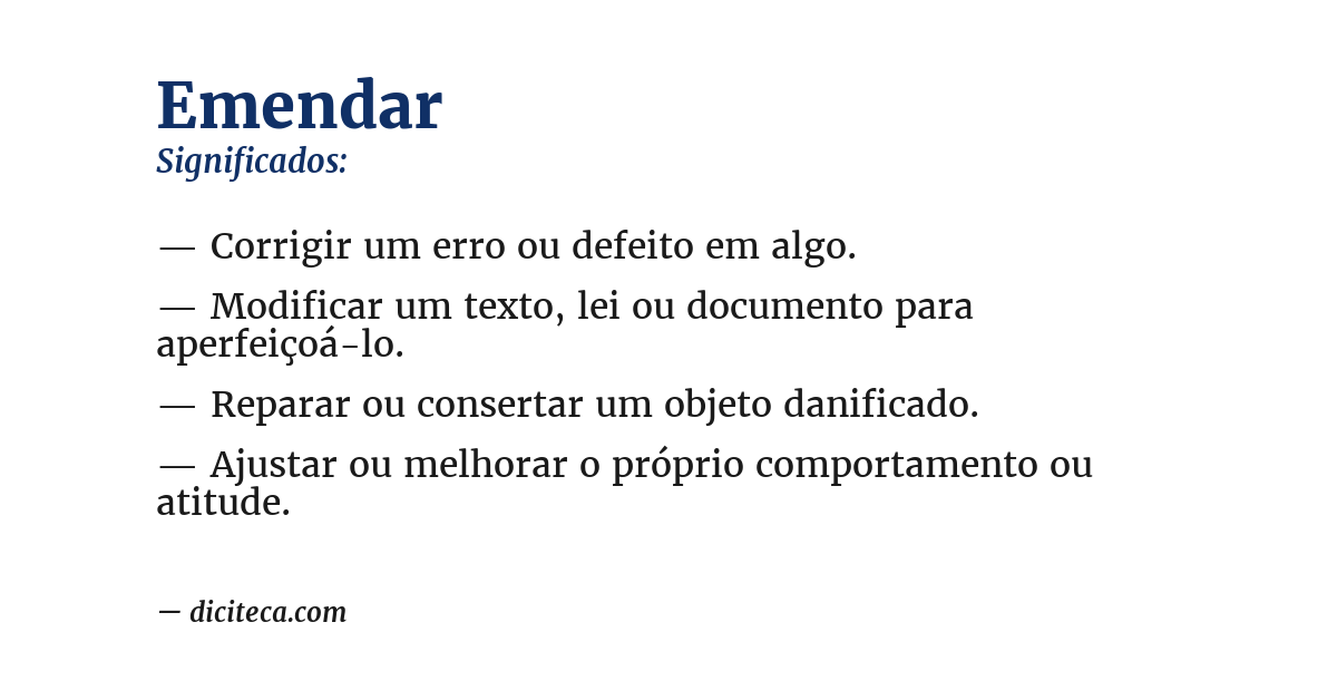 Significado de emendar