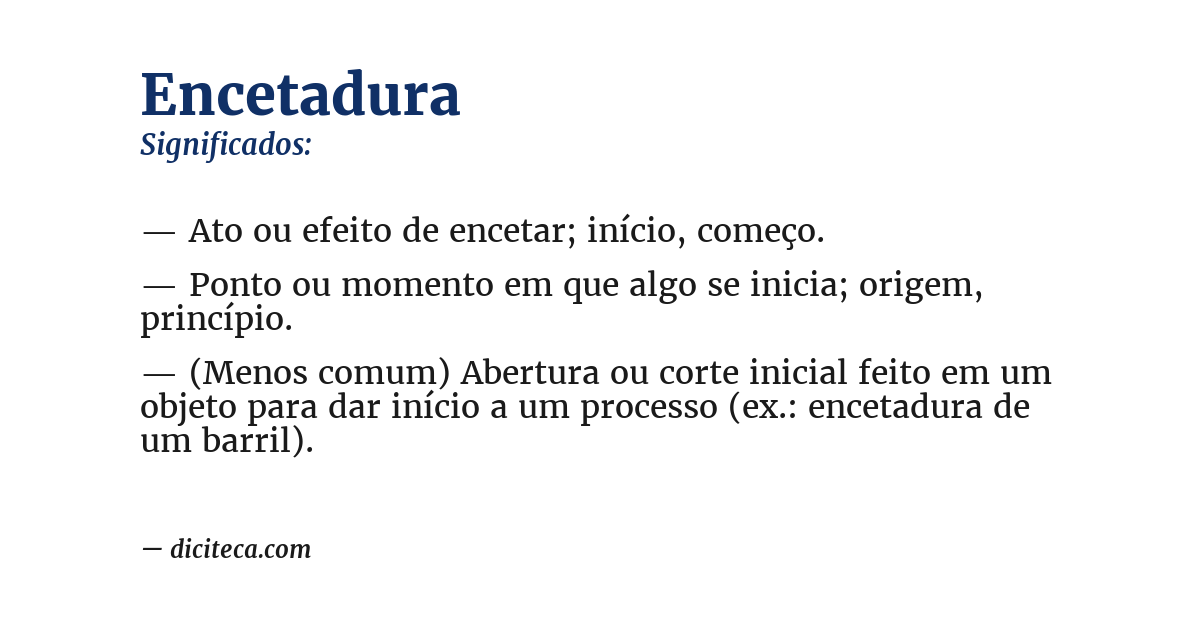 Significado de encetadura