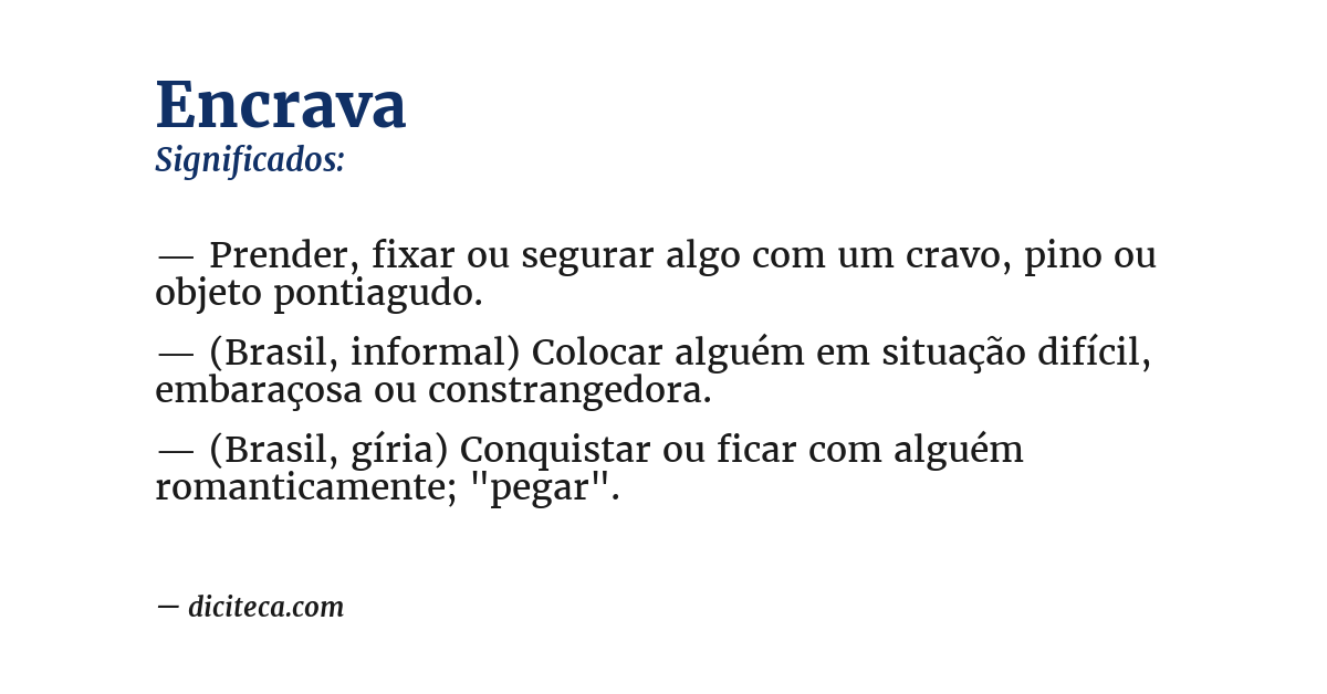 Significado de encrava