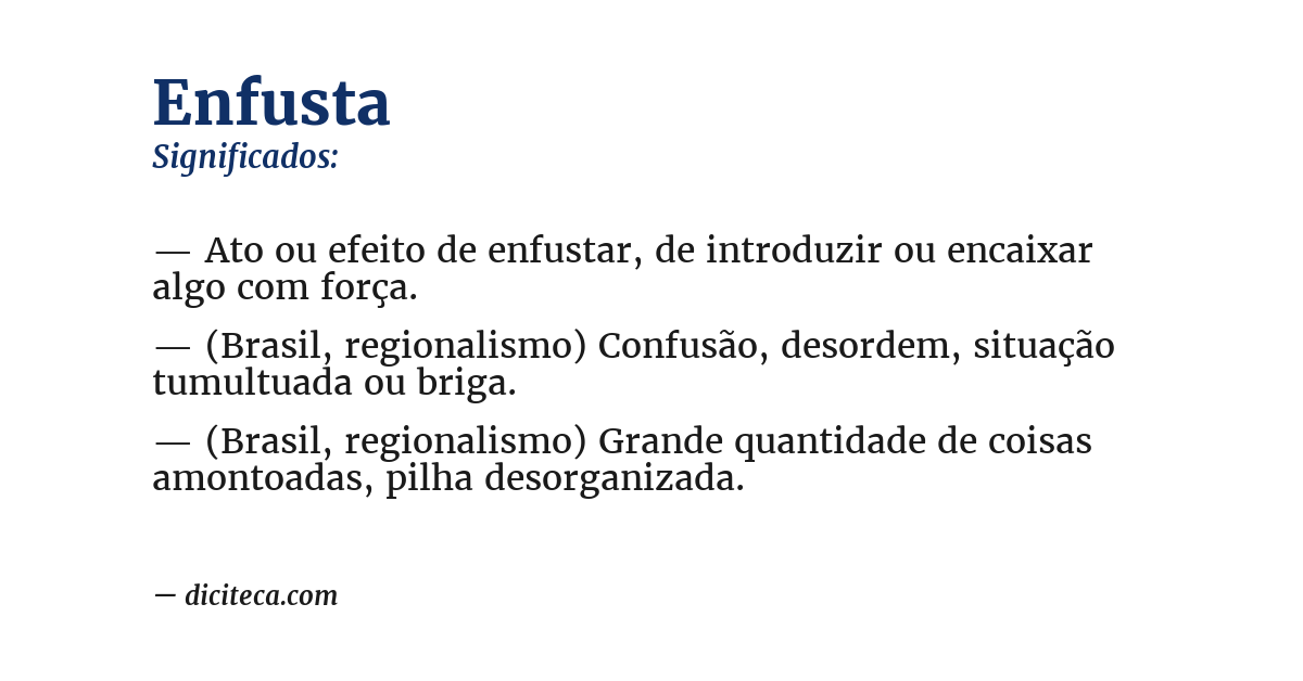Significado de enfusta