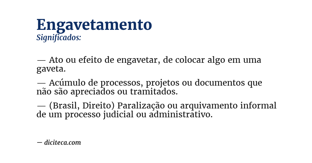 Significado de engavetamento