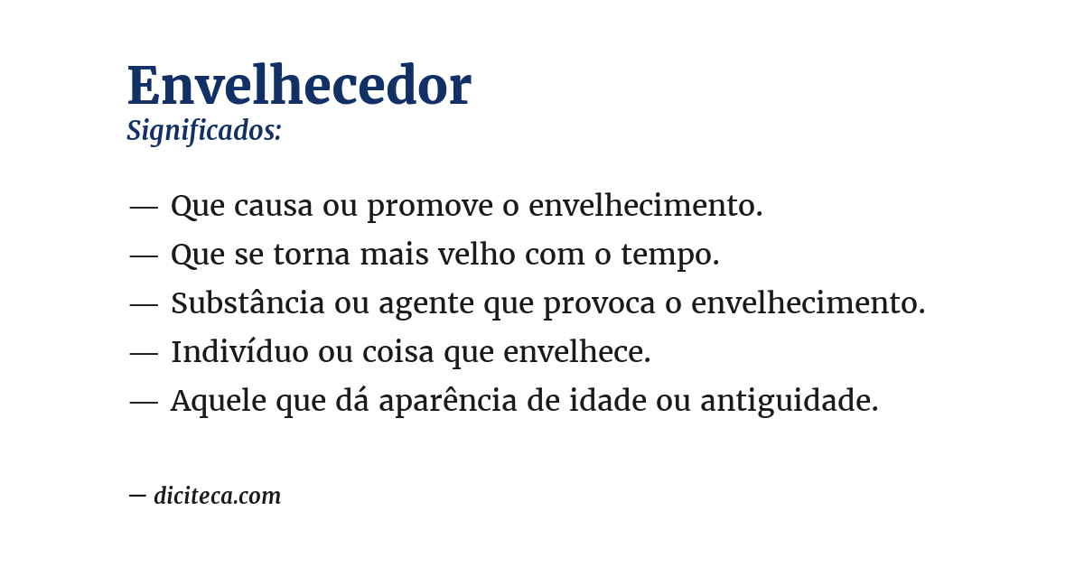 Significado de envelhecedor