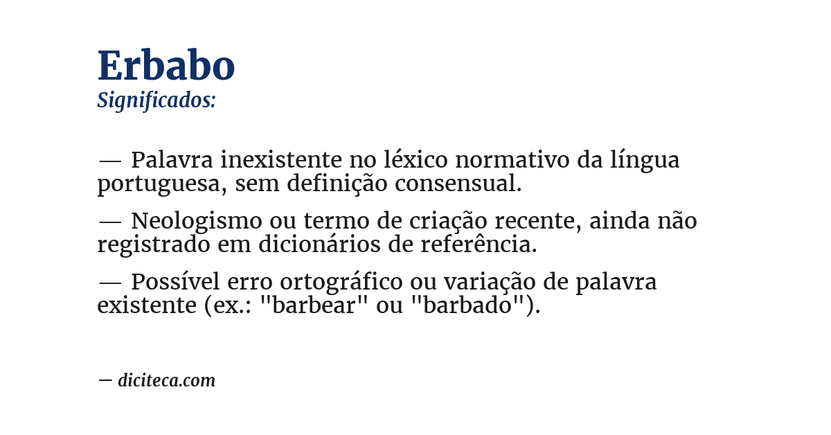 Significado de erbabo