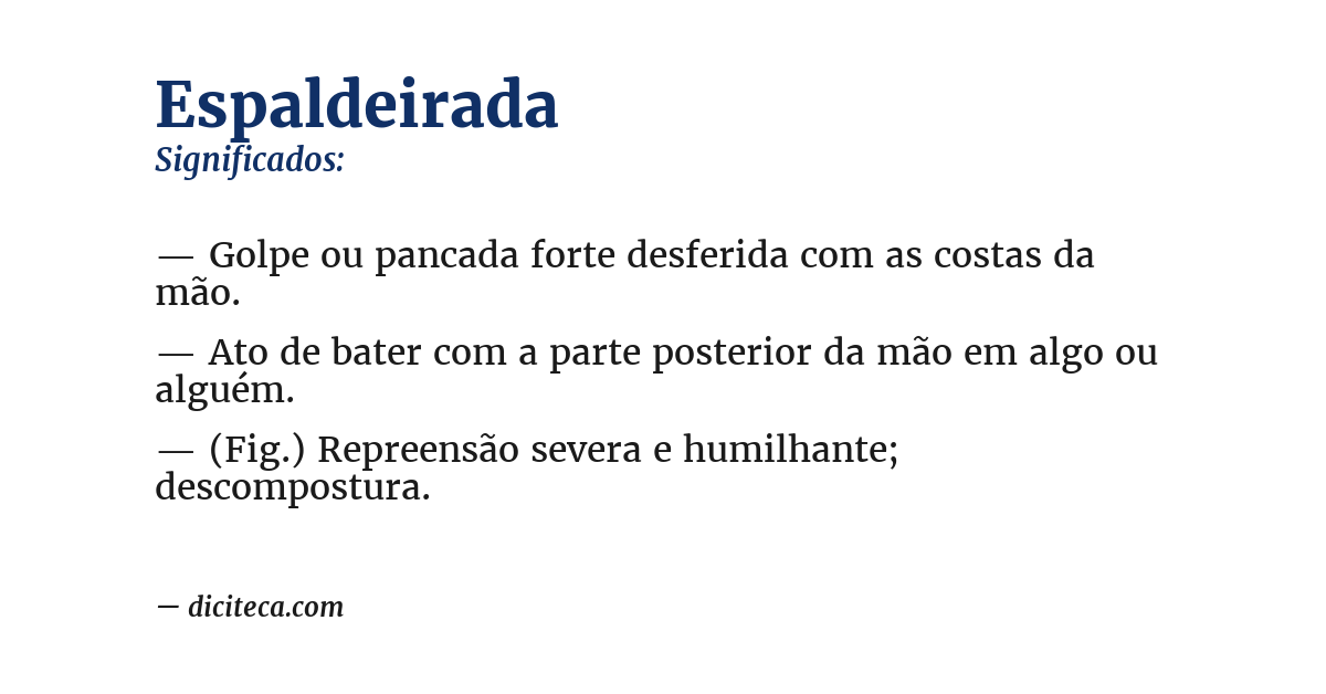 Significado de espaldeirada
