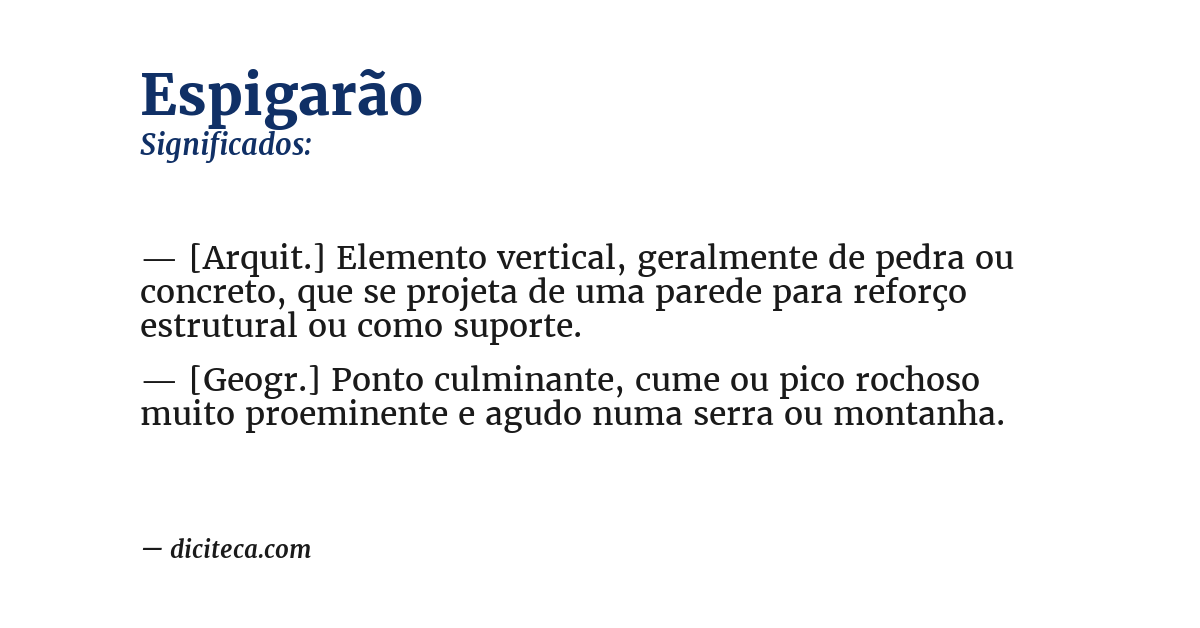 Significado de espigarão