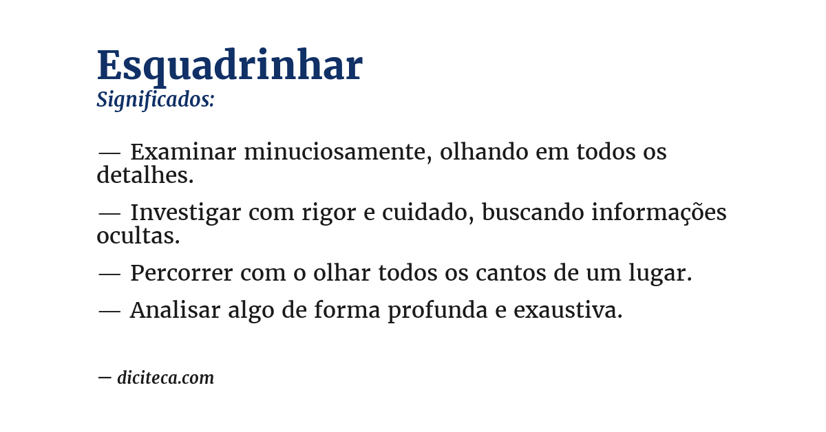 Significado de esquadrinhar