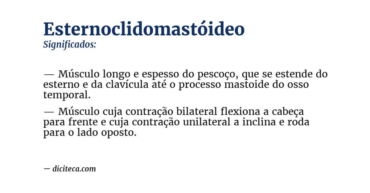 Significado de esternoclidomastóideo