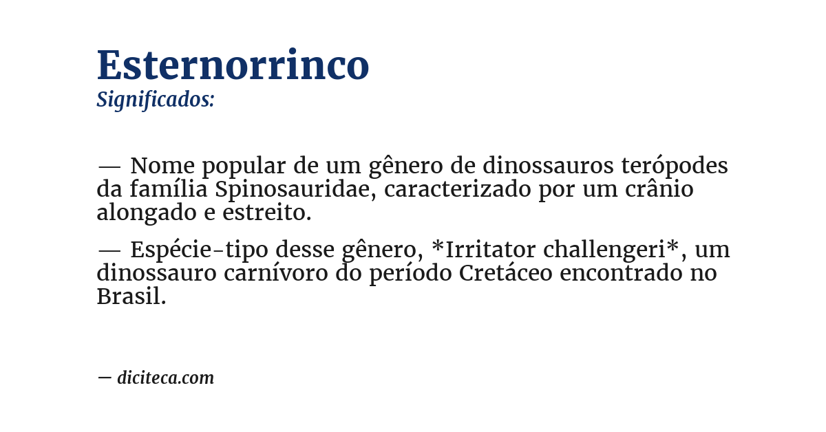 Significado de esternorrinco