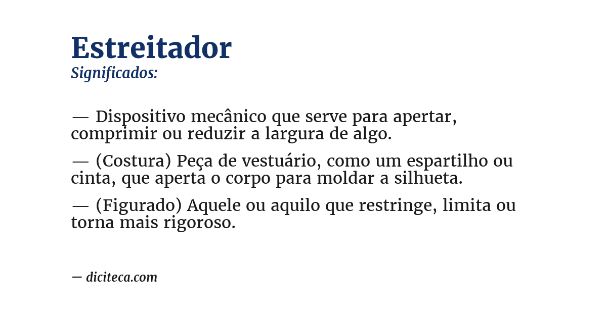 Significado de estreitador