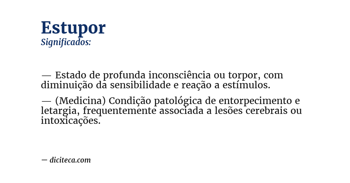 Significado de estupor