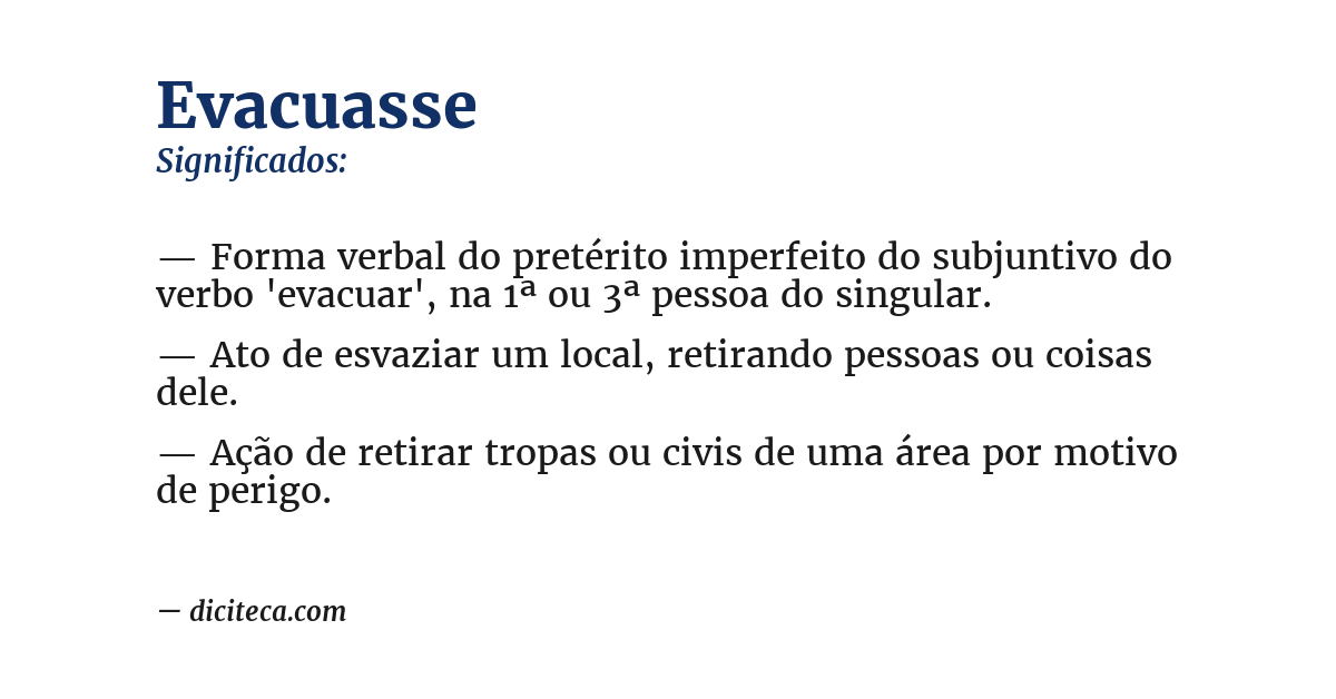 Significado de evacuasse