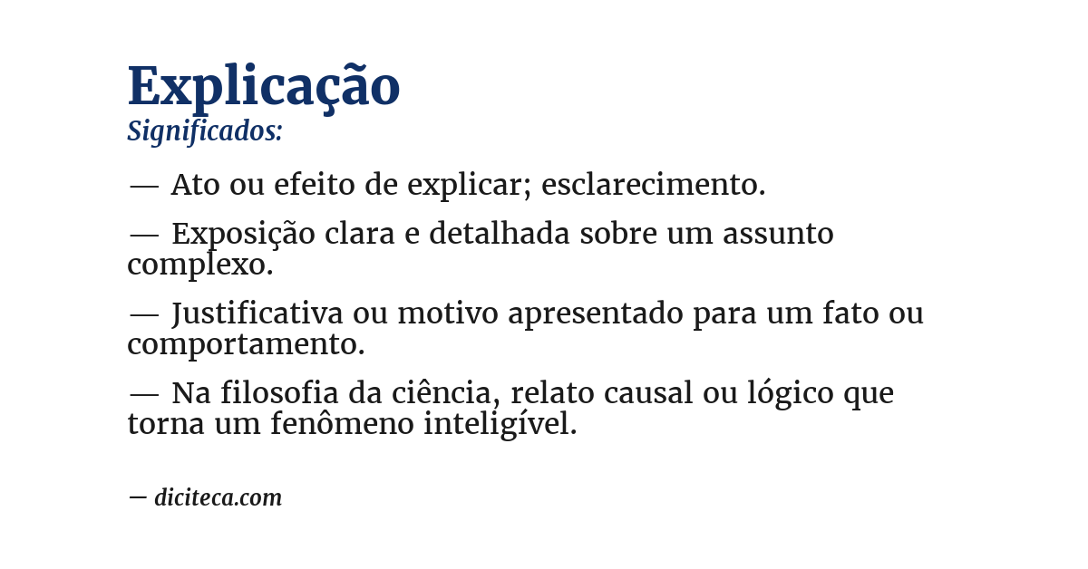 Significado de explicação