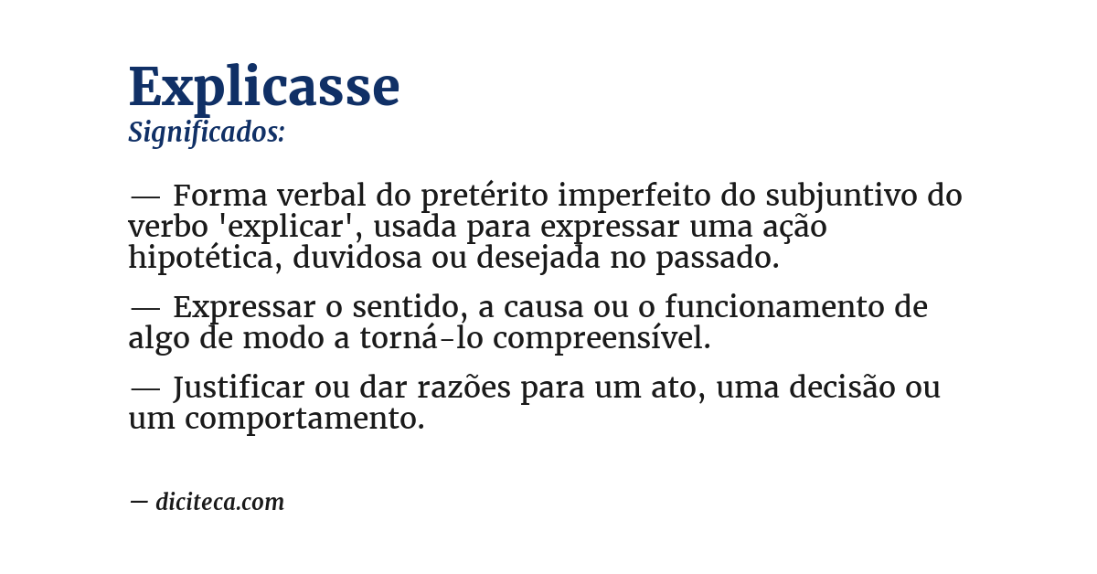 Significado de explicasse