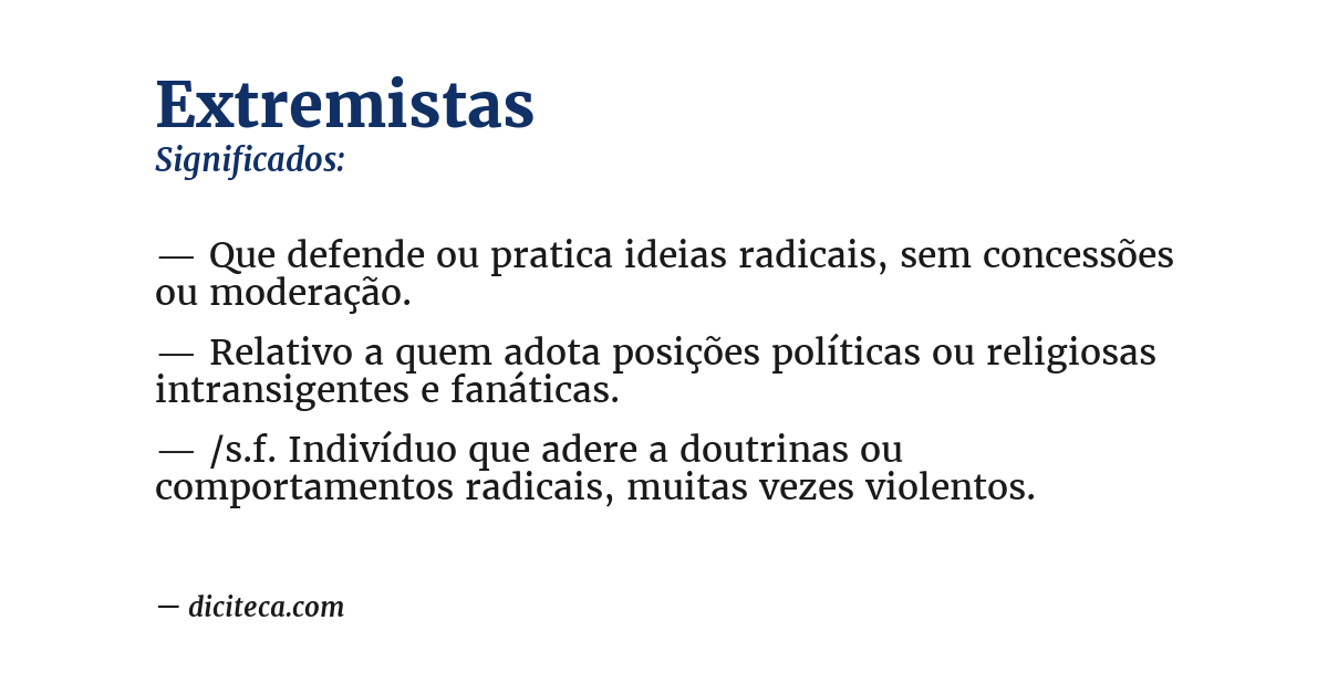Significado de extremistas