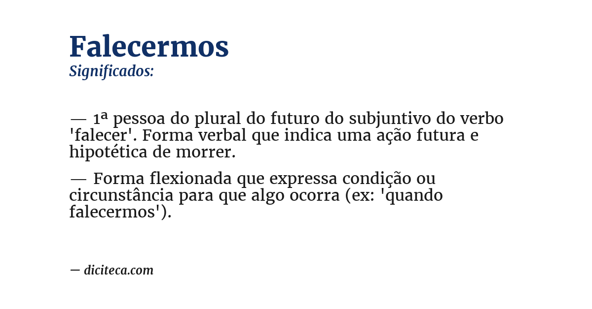 Significado de falecermos