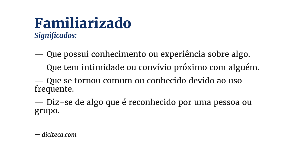 Significado de familiarizado