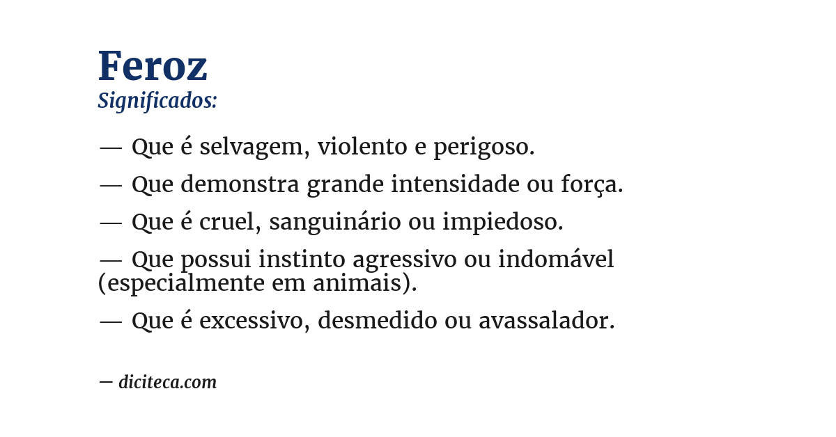 Significado de feroz