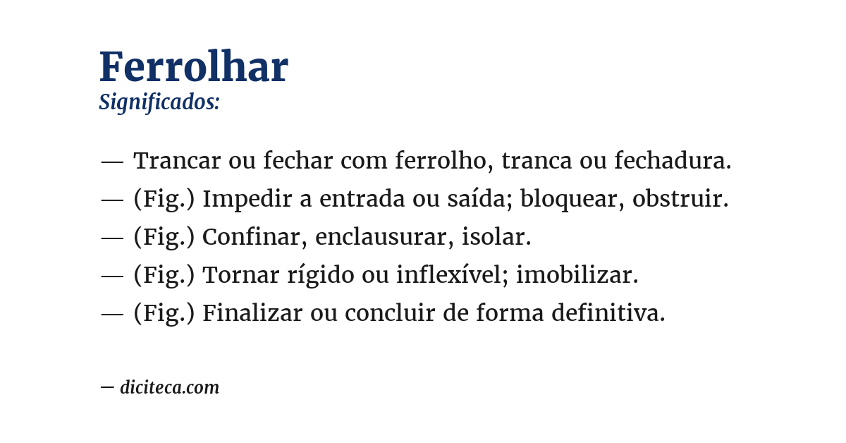 Significado de ferrolhar