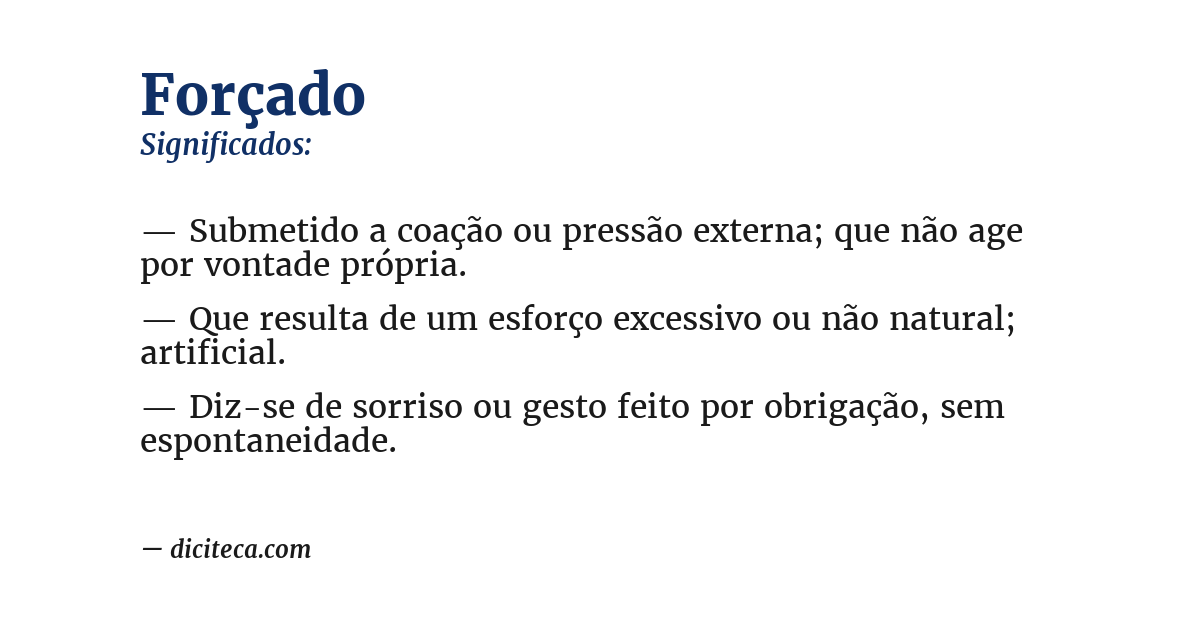Significado de forçado