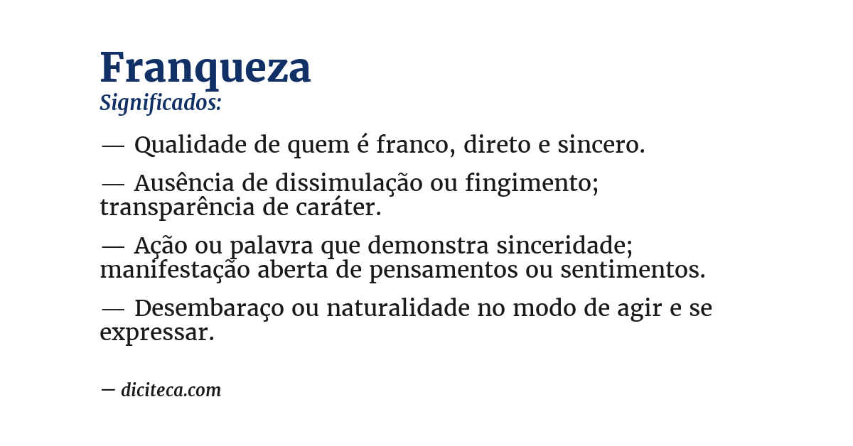 Significado de franqueza