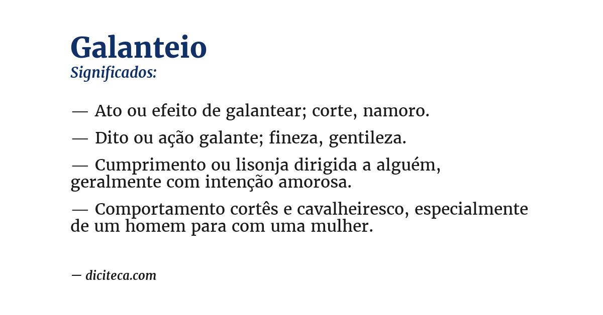 Significado de galanteio