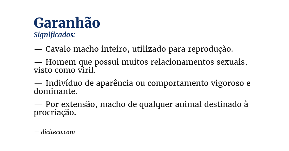 Significado de garanhão
