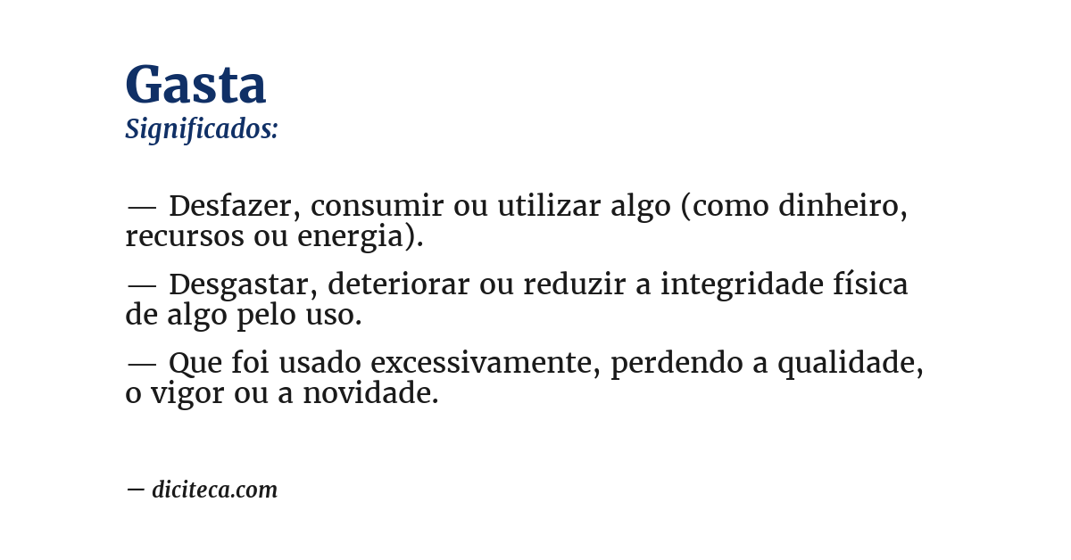 Significado de gasta