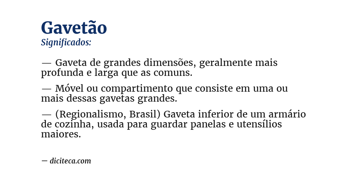 Significado de gavetão