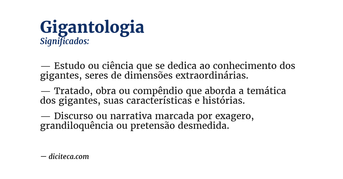 Significado de gigantologia