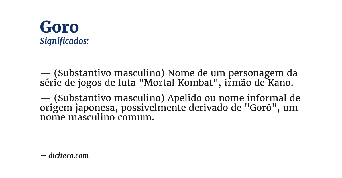 Significado de goro