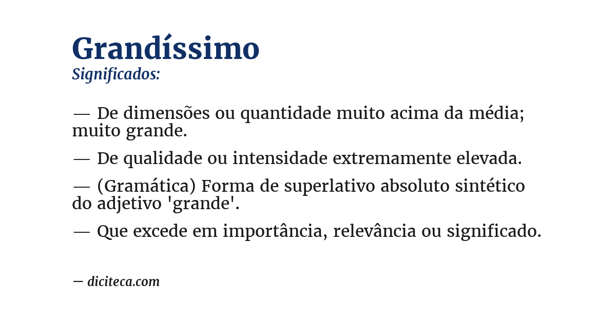Significado de grandíssimo