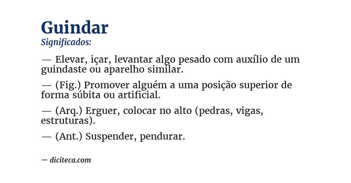 Significado de guindar