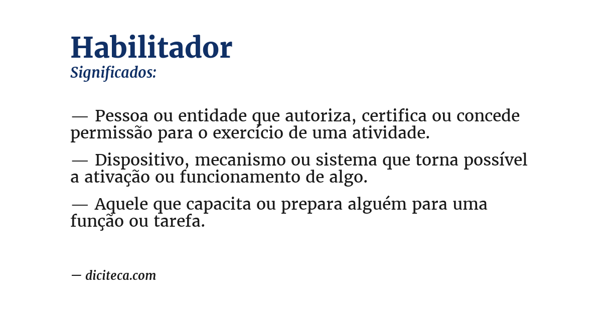 Significado de habilitador