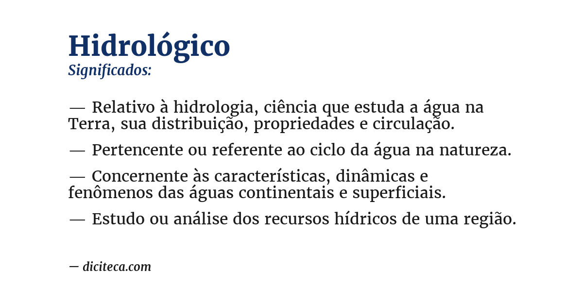 Significado de hidrológico