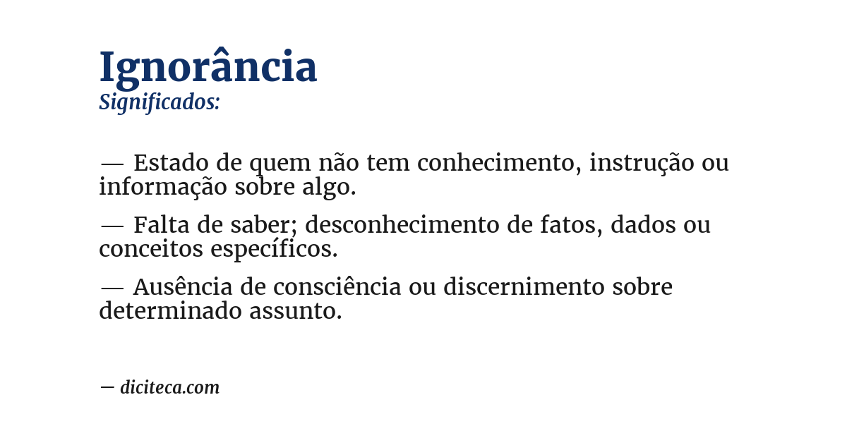 Significado de ignorância