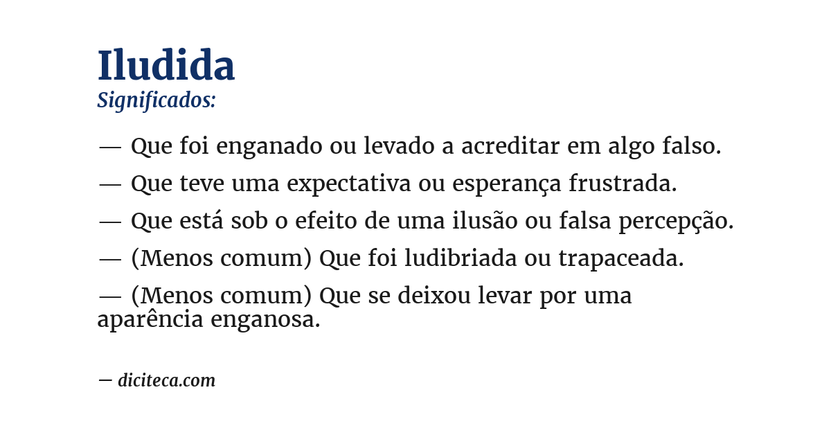 Significado de iludida