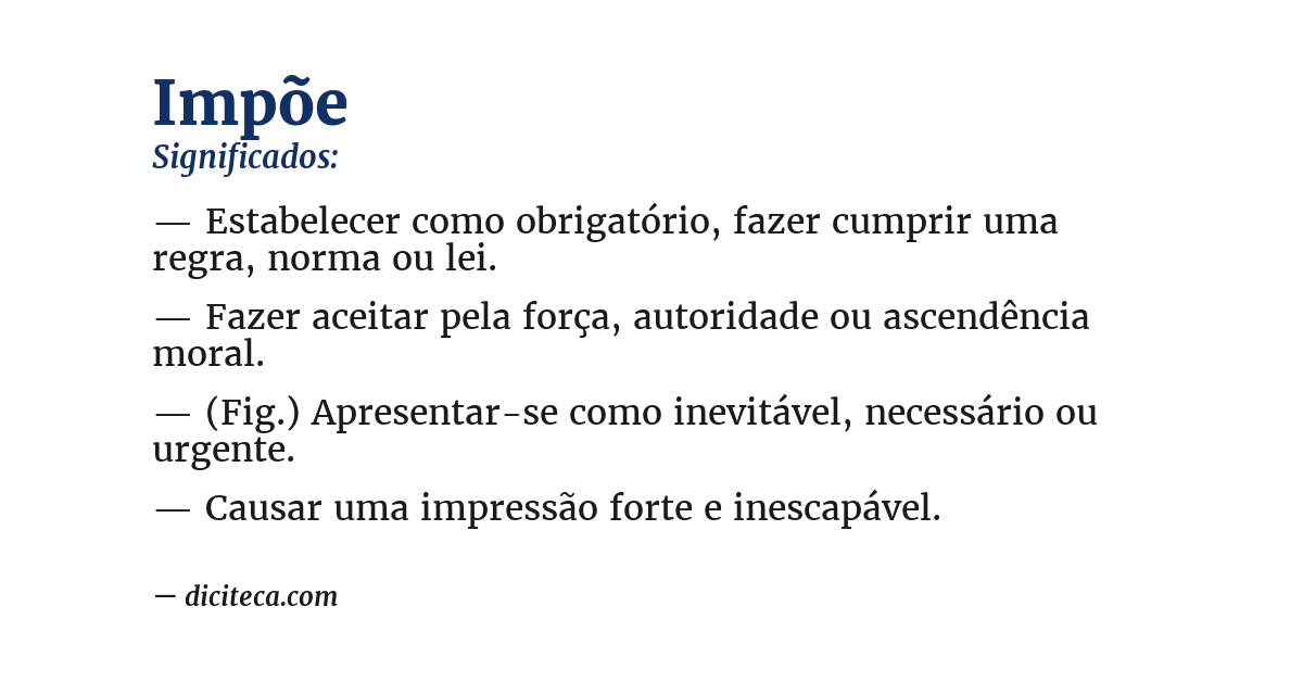Significado de impõe