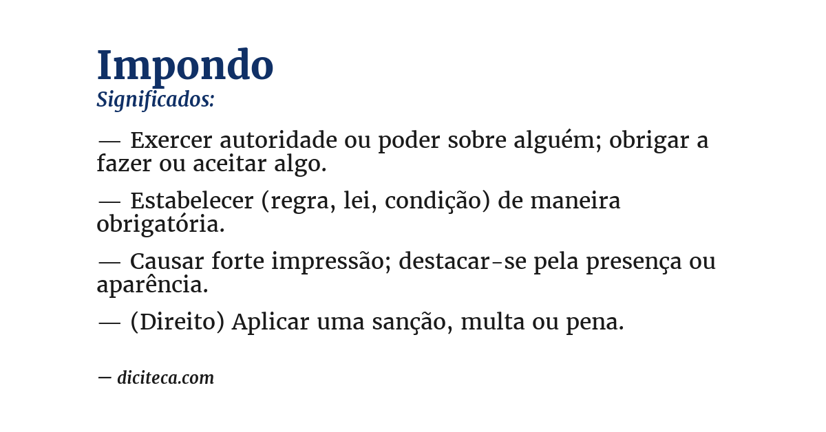 Significado de impondo
