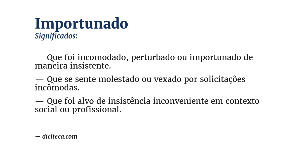 Significado de importunado