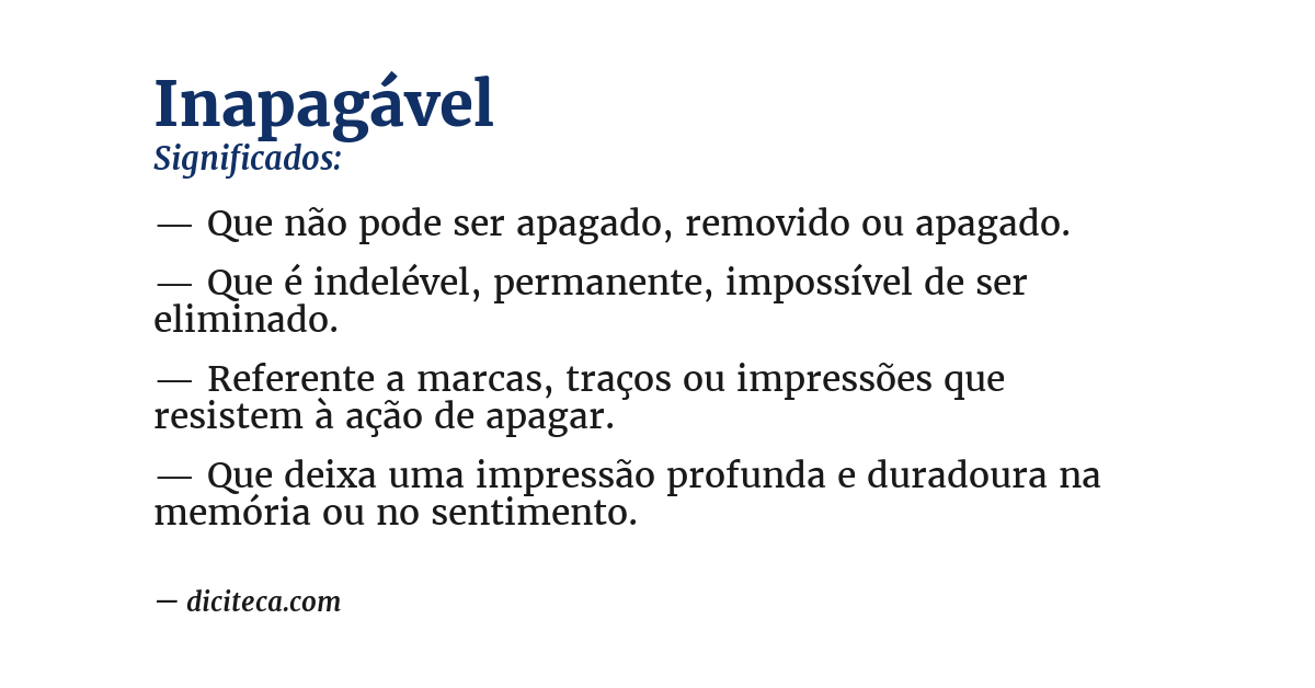 Significado de inapagável